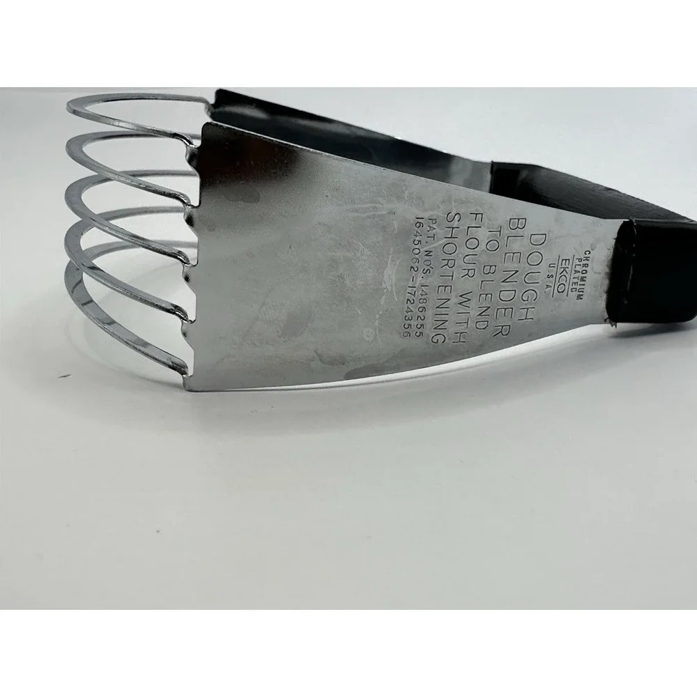 Vintage EKCO Chromium Plated Flour Dough Blender Black Plastic Handle USA